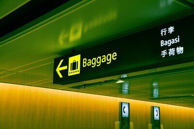 Airport signage in multiple languages