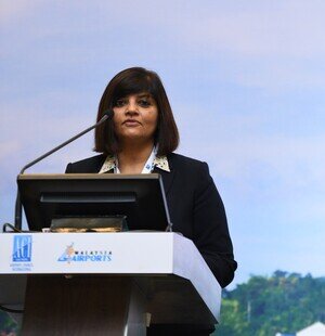 Mrs. Suri speaking at the 2018 Small and Emerging Airports Seminar in Langkawi, Malaysia
