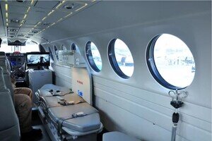 hospital bed in airplane