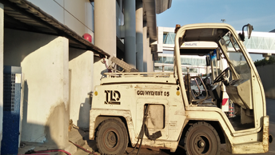 Vehicle charging point provided by the airport for GSD equipment to avoid diesel eq