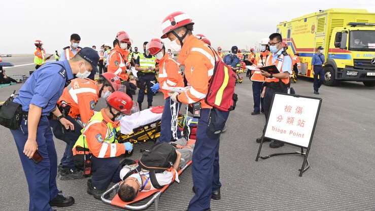Hong Kong International Airport Conducted Aircraft Crash and Rescue Exercise on the Third Runway