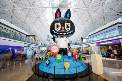 labubu, airport, hong kong airport, labubu toy, hkia