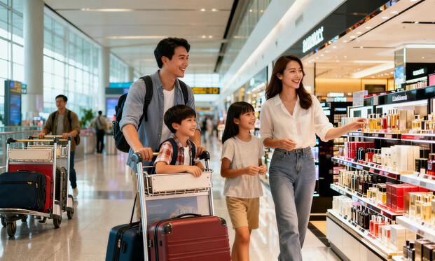 Airport terminal retail space showing passenger flow and commercial layout illustrating the importance of spatial design in airport commercial performance