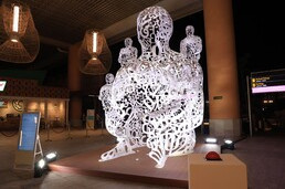 Jaume Plensa’s “Bengaluru’s Soul” sculpture at Terminal 2 Arrival Forecourt, Kempegowda International Airport Bengaluru, unveiled by dignitaries including the Spanish Ambassador and Karnataka Minister